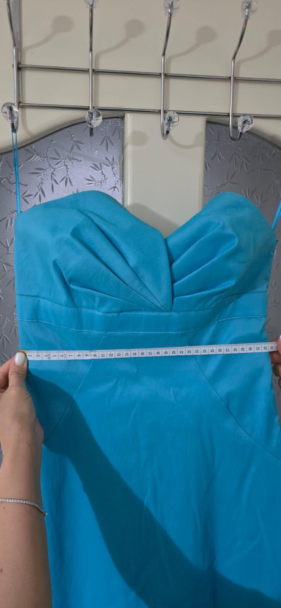 Uzun Mavi Drapeli Kadın Etek - Görsel 2