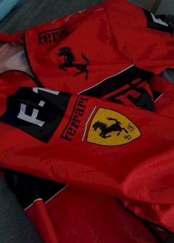 Erkek Kırmızı Ferrari Fermuarlı Yağmurluk - Görsel 2