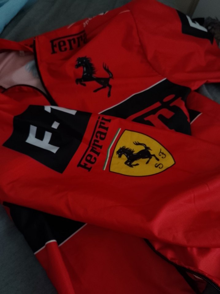 Erkek Kırmızı Ferrari Fermuarlı Yağmurluk - Görsel 2