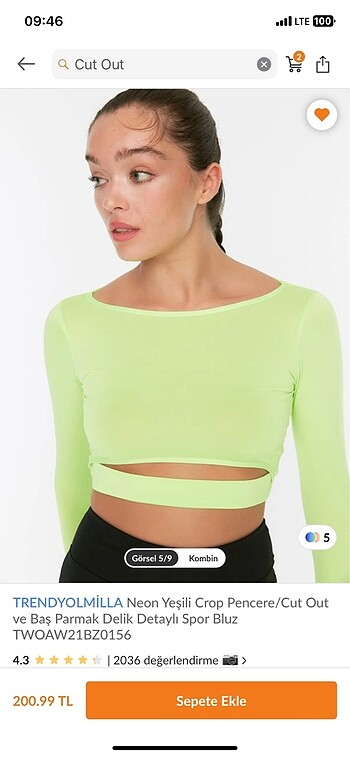Trendyol & Milla Trendyol Cutout Spor Crop