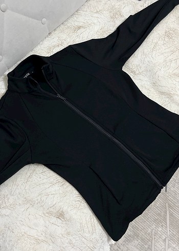s Beden siyah Renk Siyah Fermuarlı Kadın Spor Ceket Range rover mom ceket