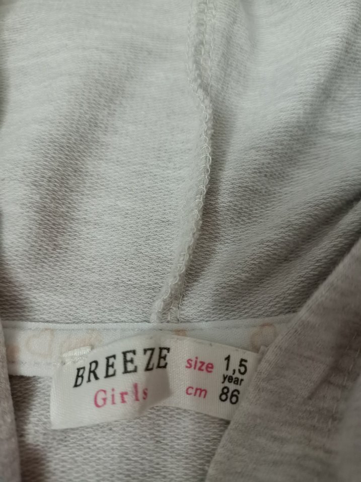 Kız Bebek Nakışlı Gri Fermuarlı Takım - Görsel 4