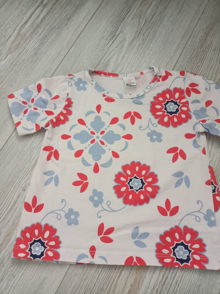 Kız Çocuk Pembe Kamuflaj Desenli Kısa Kollu Bluz - Görsel 2