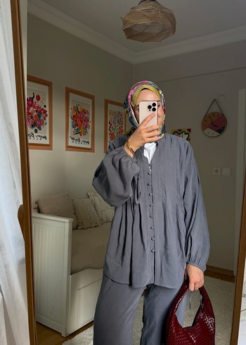 xl Beden gri Renk Gri Düğmeli takım