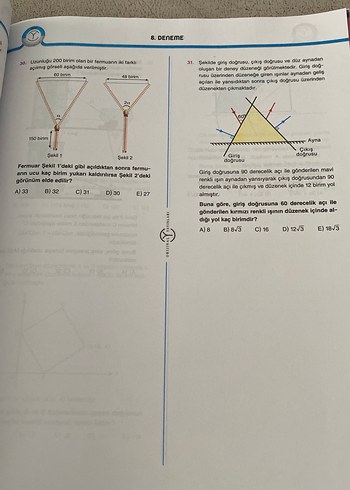  Beden Orijinal ayt matematik denemesi