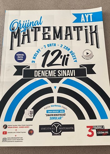 Orijinal ayt matematik denemesi