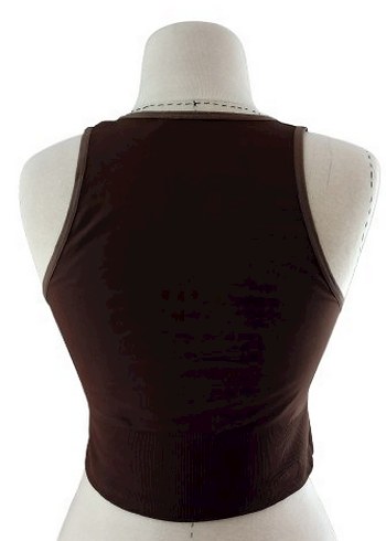 Diğer Kadın Acı Kahve Yüksek Yakalı Crop Top Atlet