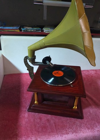 antika gramofon mükemmel - Görsel 6
