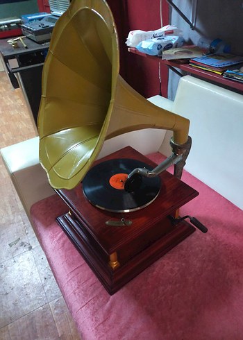 antika gramofon mükemmel - Görsel 7