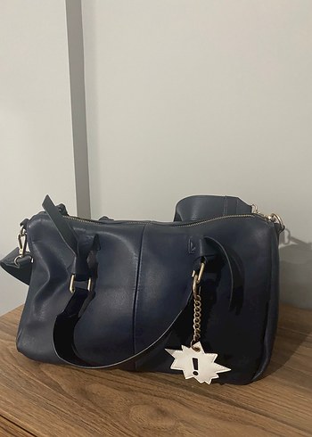 Zara Zara Mavi Deri Kadın Omuz Çantası