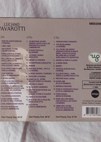Luciano Pavarotti 3CD Antoloji Albümü - Görsel 5