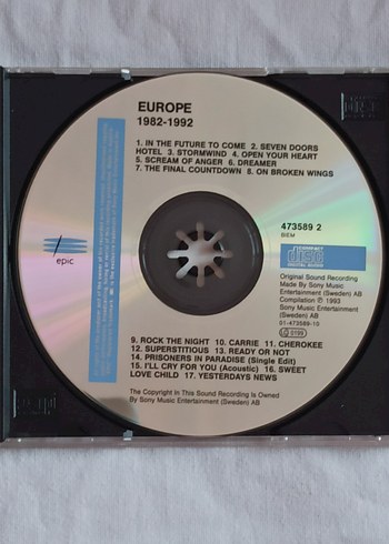 Europe 1982-1992 CD - Görsel 5