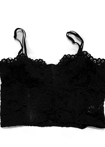 Siyah Dantelli Mini Gotik Büstiyer