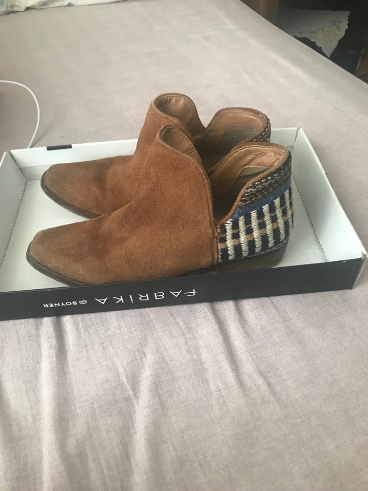 Kahverengi Süet Bohem Topuklu Kadın Bot mango - Görsel 3