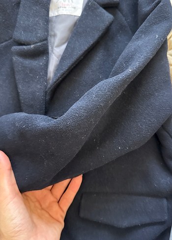 Düğmeli Yün Lacivert Erkek Kaban - Görsel 4