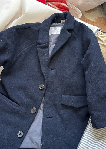 Düğmeli Yün Lacivert Erkek Kaban - Görsel 5