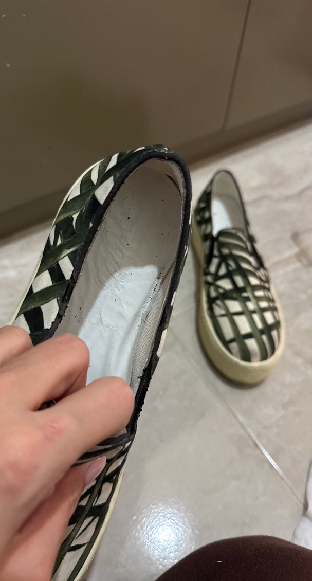 Yeşil Gri Bağlamalı Desenli Platform Kadın Spor Ayakkabı - Görsel 2