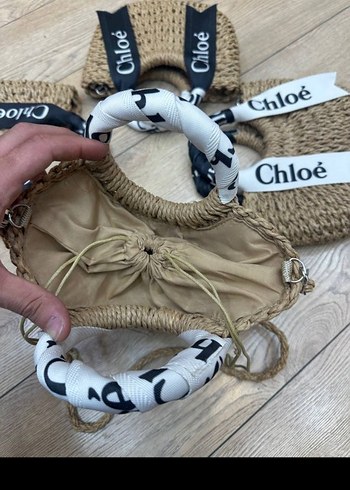 Chloé Bohem Şık Beyaz Gri Örgü Kadın Çanta