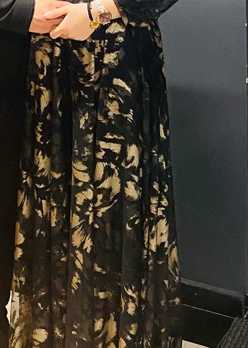 Kadın Siyah Uzun Batik Elbise