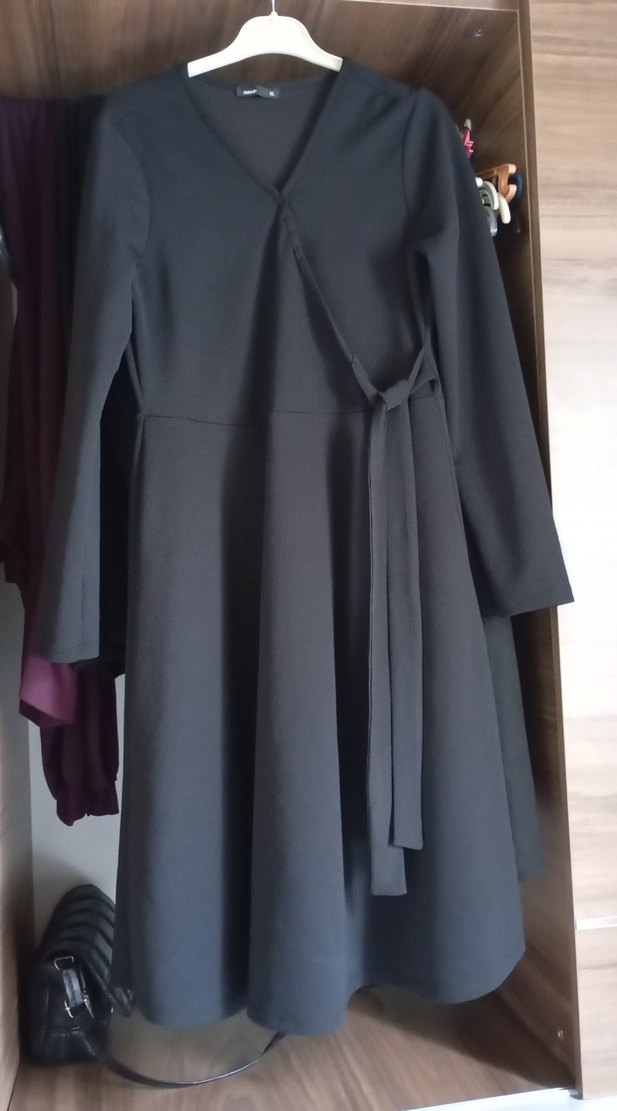 Gri Midi Uzunlukta Kadın Salaş Bornoz - Görsel 2