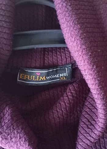 Bordo Yüksek Yakalı Uzun Triko Elbise - Görsel 4