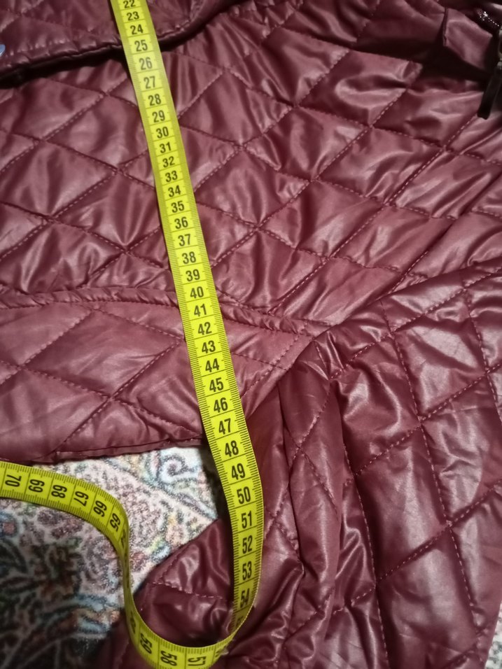 Bordo Parlak Düğmeli Kadın Midi Mont - Görsel 5