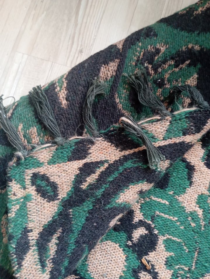 Koyu Yeşil Desenli Geleneksel kilim - Görsel 5