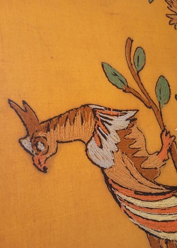 Kahverengi Kuşlu Çiçekli Tablo - Görsel 3