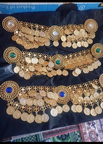 Altın Renkli Pul İşlemeli Kadın El Zinciri - Görsel 3