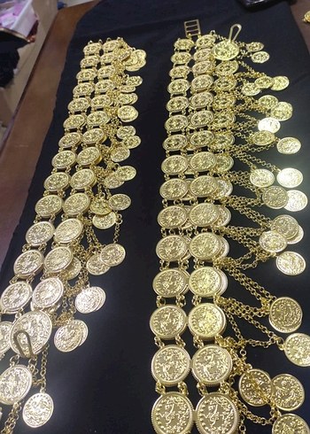 Altın Renkli Pul İşlemeli Kadın El Zinciri - Görsel 16