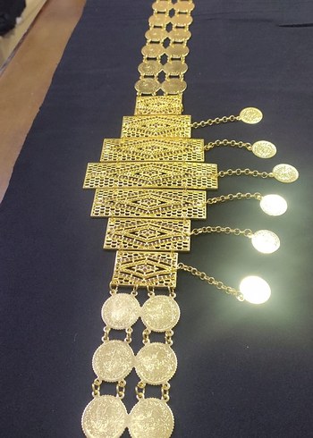 Altın Renkli Pul İşlemeli Kadın El Zinciri - Görsel 10