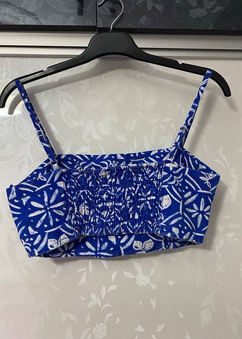 Mavi Askılı Mini Bohem Büstiyer - Görsel 2