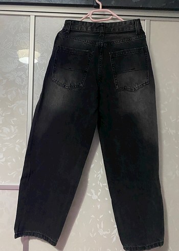 Gri Kadın Denim Bol Kesim Bagy Pantolon - Görsel 3