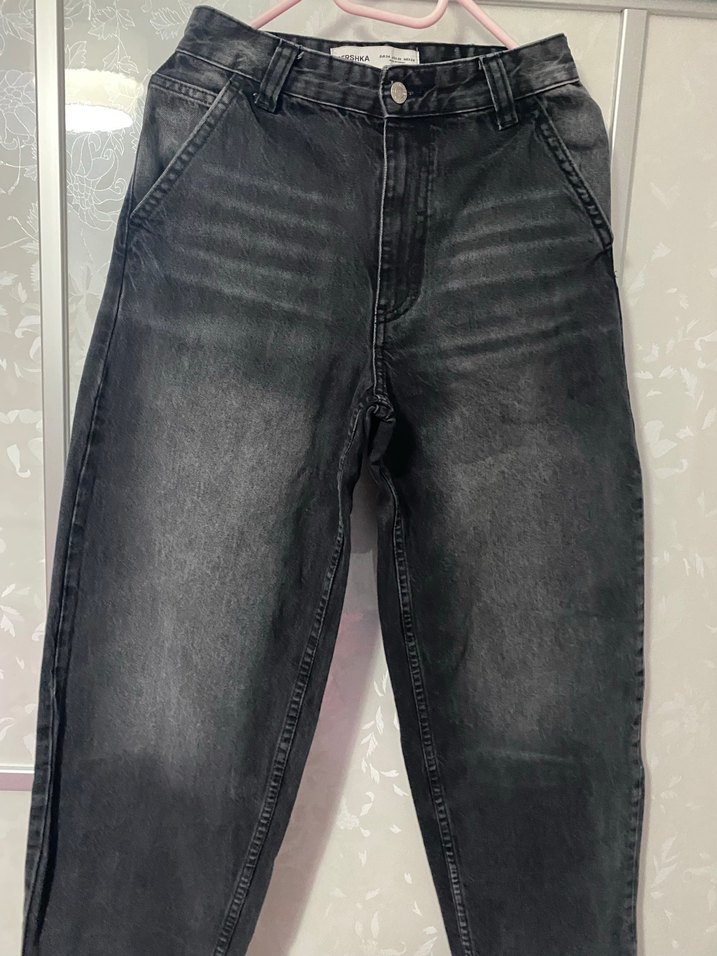 Gri Kadın Denim Bol Kesim Bagy Pantolon - Görsel 2