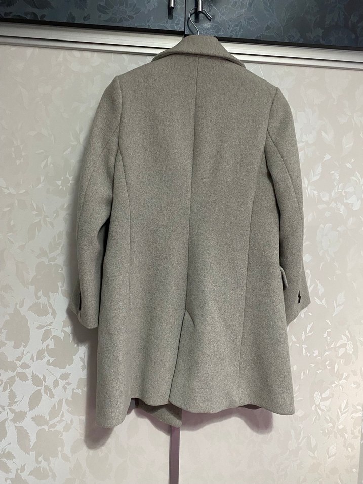 Düğmeli Gri Kaban - Görsel 2