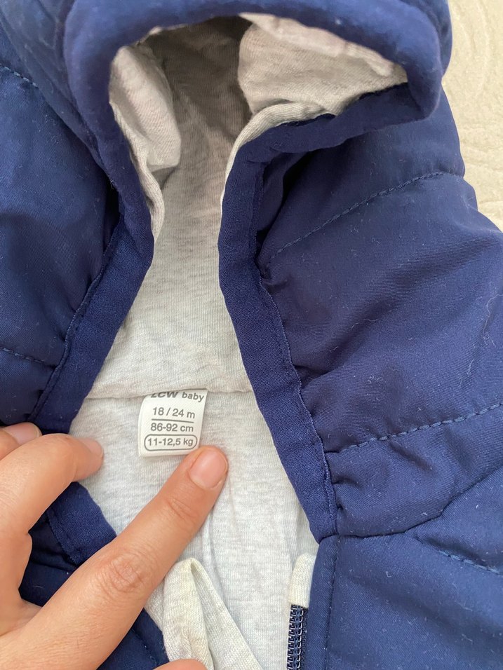 Erkek Bebek Lacivert Fermuarlı Kar Tulumu - Görsel 3