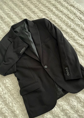 Diğer Erkek Siyah Tek Dugmeli Blazer Ceket