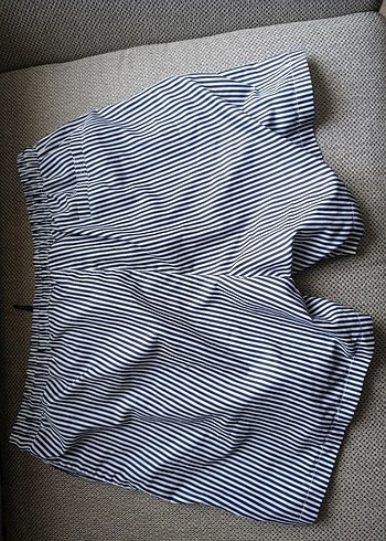 Gri Çizgili Erkek Yüzme Şortu - Görsel 2