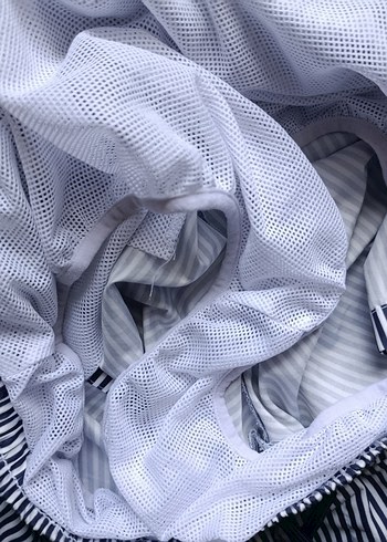 Gri Çizgili Erkek Yüzme Şortu - Görsel 5