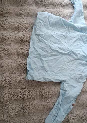 Erkek Çocuk Mavi Keten Uzun Kollu Gömlek - Görsel 2