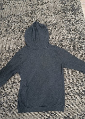 Gri Kapüşonlu Uzun Kollu Sweatshirt - Görsel 4