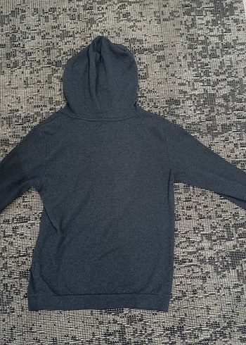 Gri Kapüşonlu Uzun Kollu Sweatshirt - Görsel 3