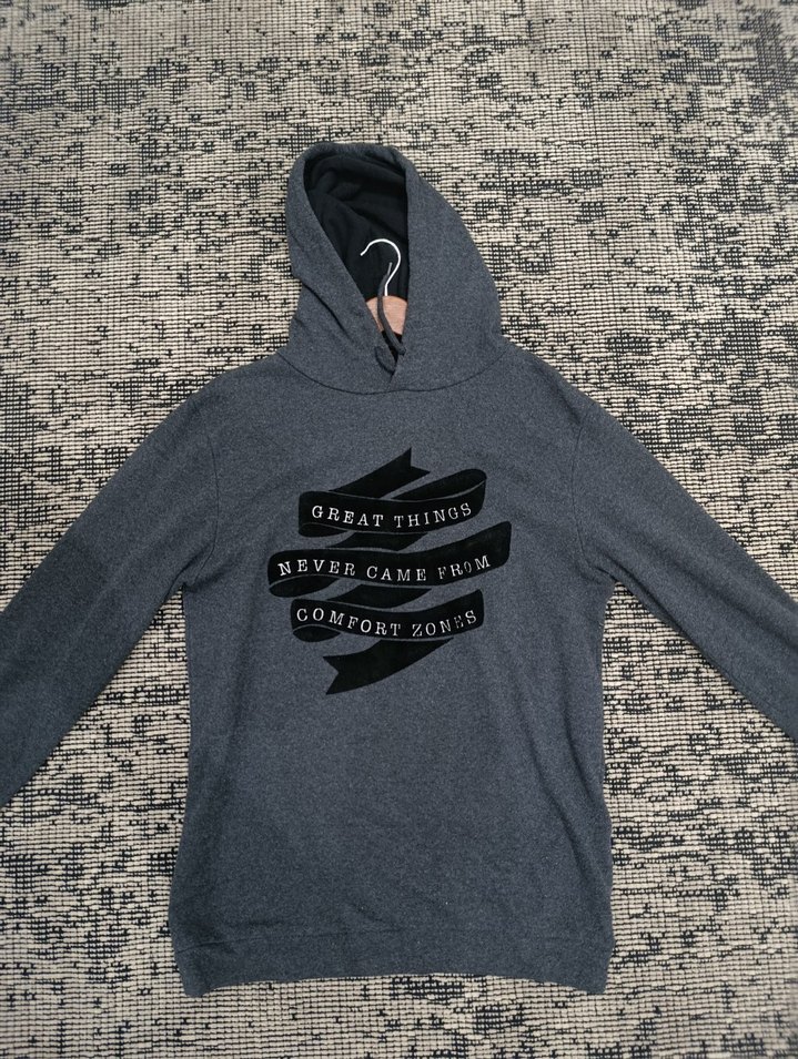 Gri Kapüşonlu Uzun Kollu Sweatshirt - Görsel 2