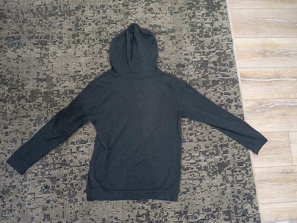 Gri Kapüşonlu Uzun Kollu Sweatshirt - Görsel 3