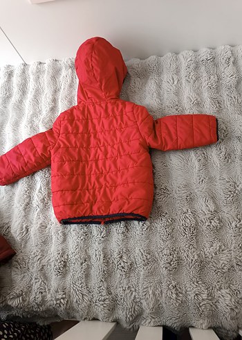 Kürklü Kapüşonlu Kırmızı Erkek Çocuk Mont - Görsel 2