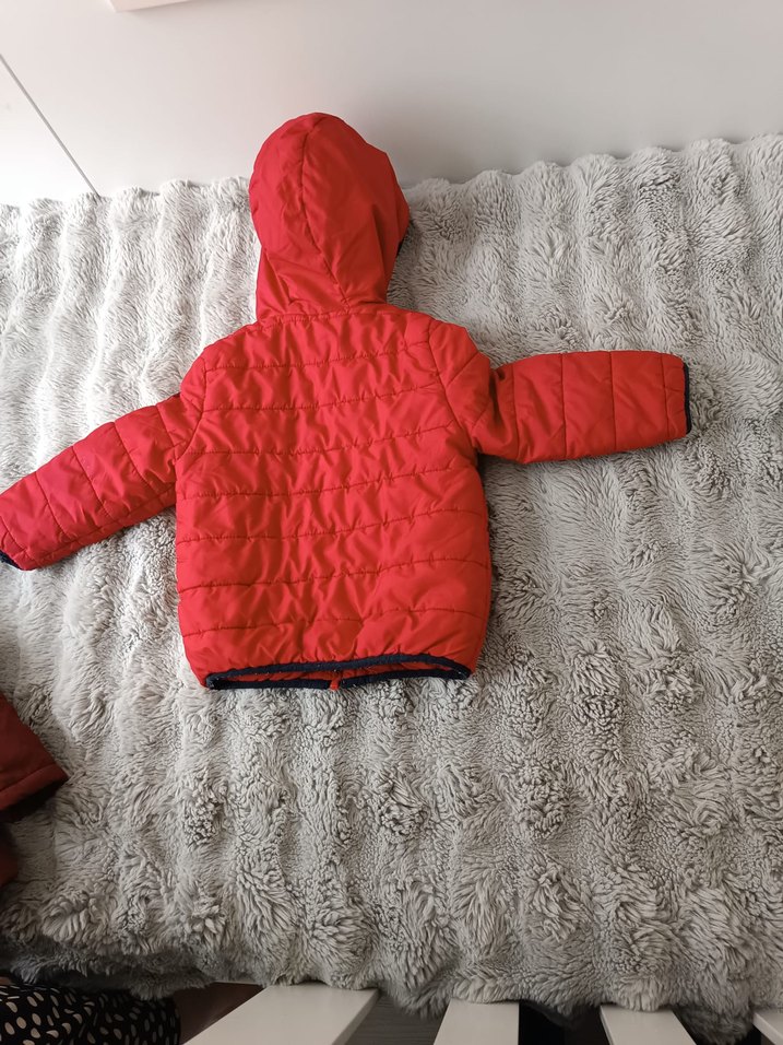 Kürklü Kapüşonlu Kırmızı Erkek Çocuk Mont - Görsel 2