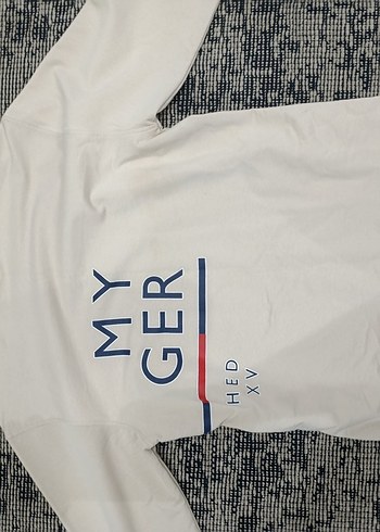 Baskılı Beyaz Pamuklu Erkek Sweatshirt - Görsel 4