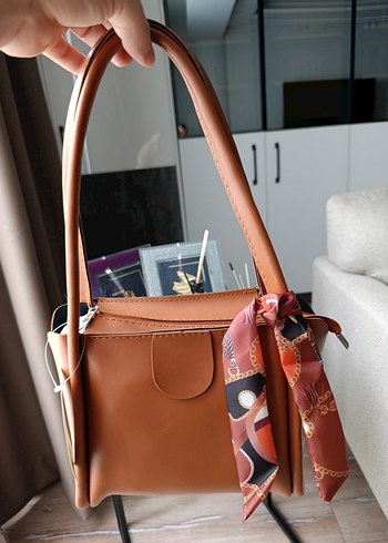 Kahverengi Deri Kadın Çanta - Görsel 4