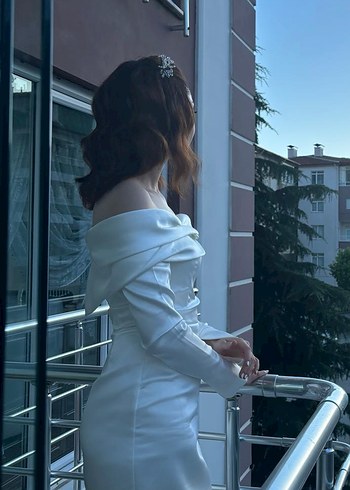 Bettyandsam beyaz midi elbise
