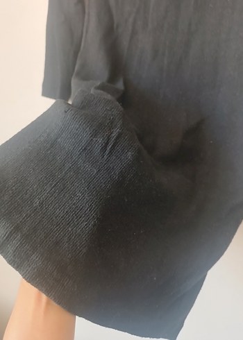Diğer Yüksek Yakalı Siyah Triko Midi Elbise